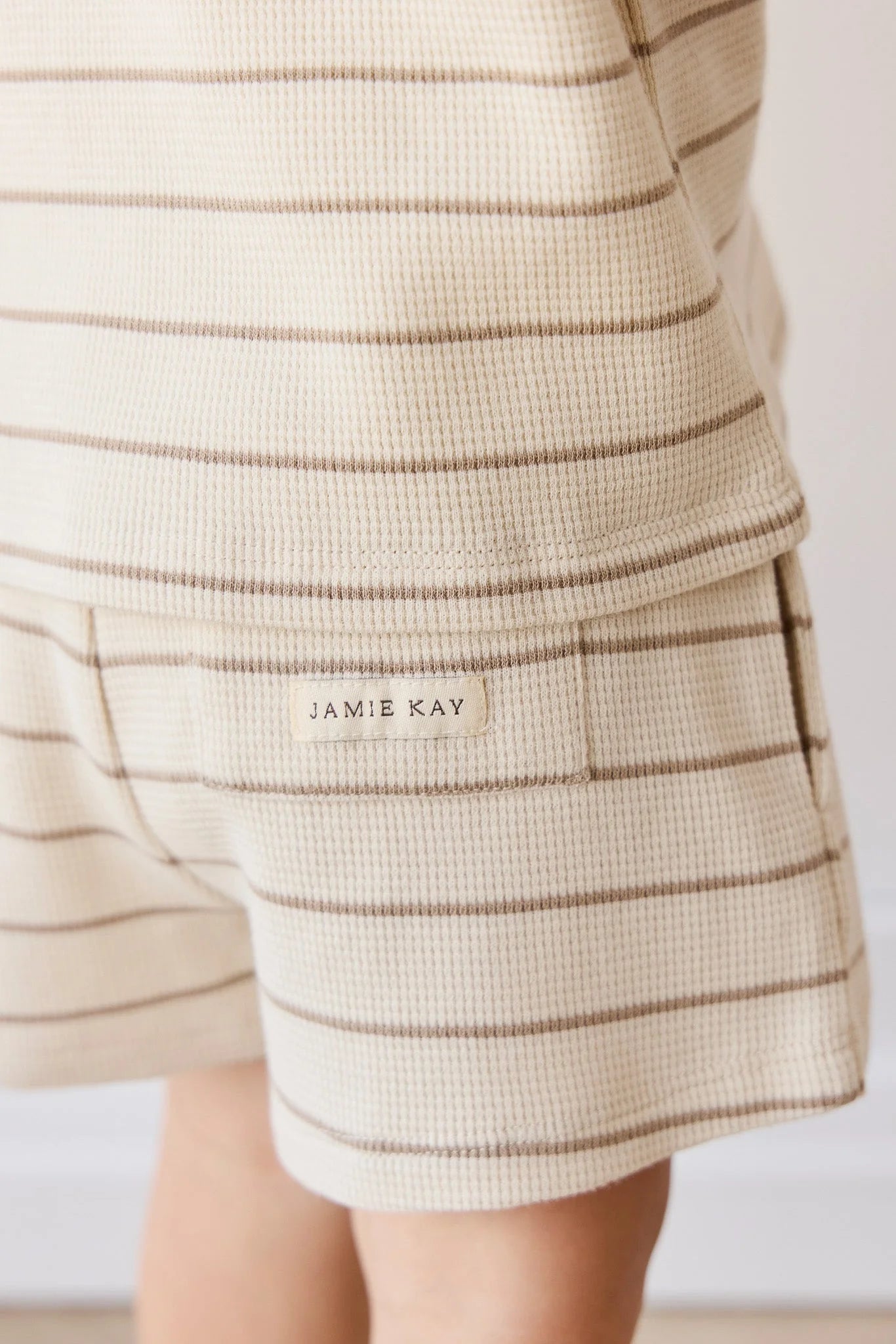 Jamie Kay Waffle Leith Shorts Stripe Cassava/Batch