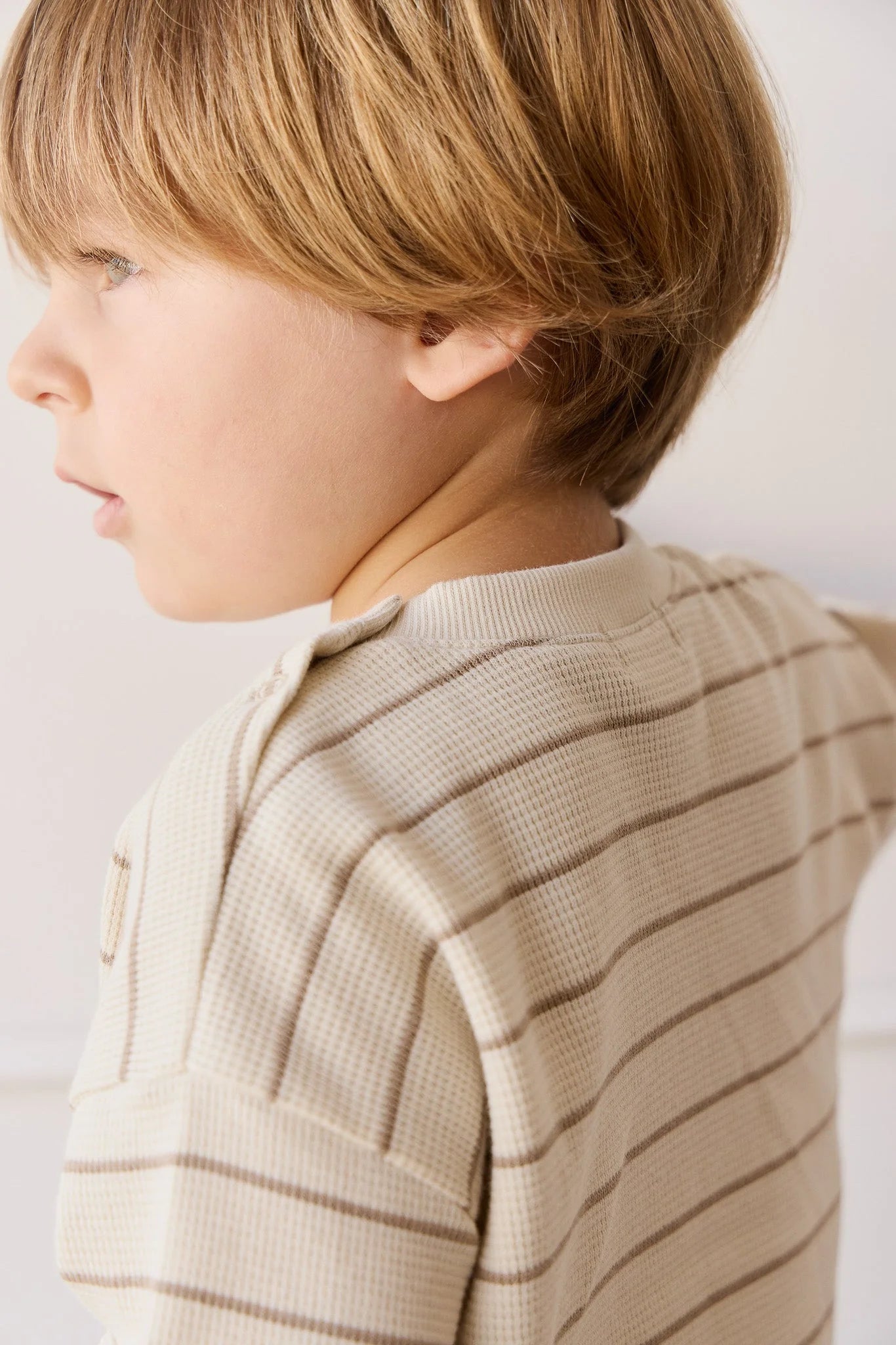 Jamie Kay Waffle Leith Tee Stripe Cassava/Batch