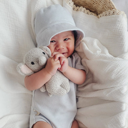 3 Little Crowns Summer Bodysuit & Sun Hat Set Sky Blue