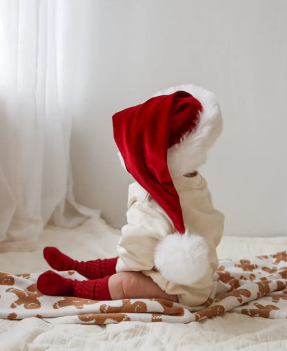 Blossom & Pear Velvet Santa Hat Burgundy Red