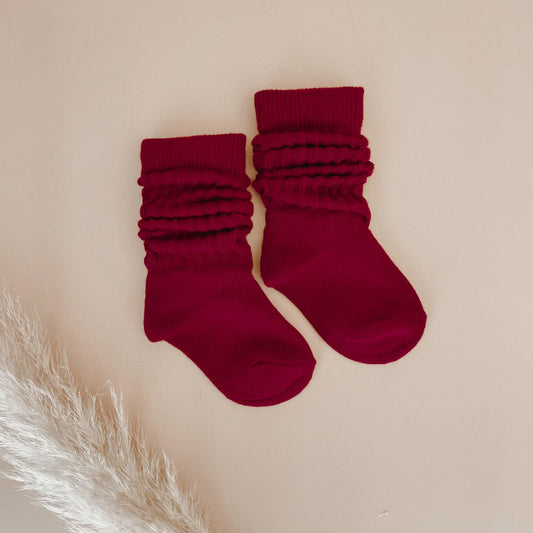 Blossom & Pear Red Scrunch Socks