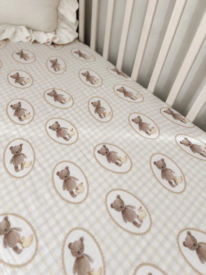Pop Ya Tot Ted & Duck Fitted Cot Sheet