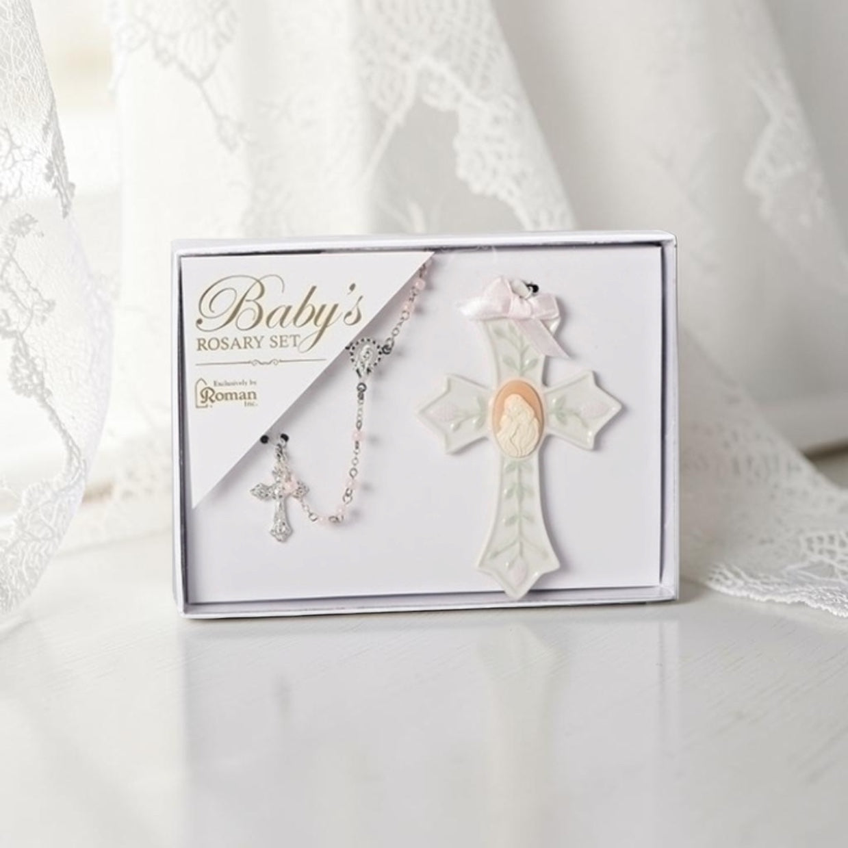 Roman Giftware Baby Girl Rosary & Cross Set