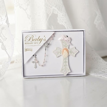 Roman Giftware Baby Girl Rosary & Cross Set