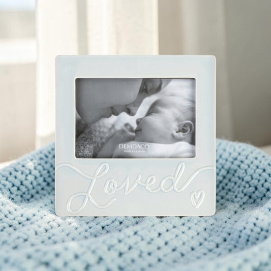 Demdaco Baby Blue ‘Loved’ Photo Frame