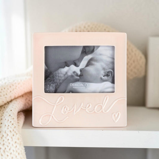 Demdaco Baby Pink ‘Loved’ Photo Frame