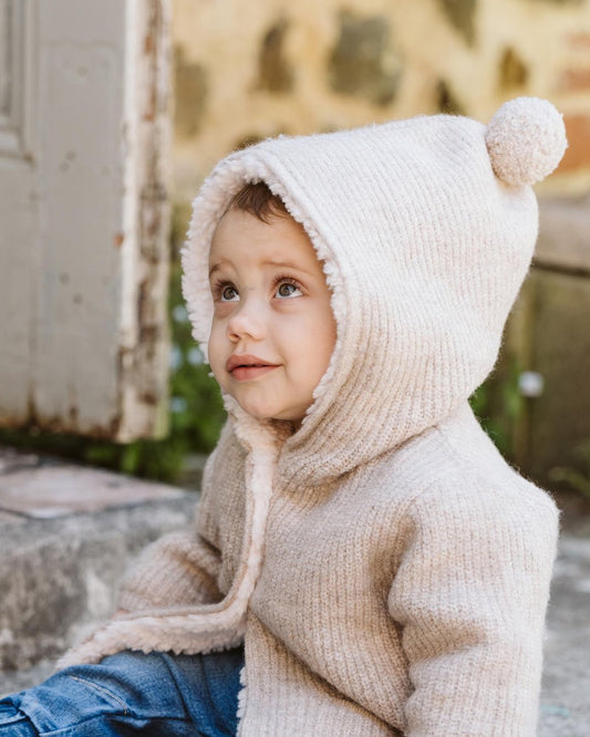 Bébé by Minihaha Taupe Knitted Hooded Jacket