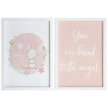 Lavida Set of 2 “You Are Loved Little Angel” Framed Wall Art