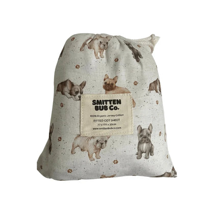 Smitten Bub Co French Bulldog Fitted Cot Sheet