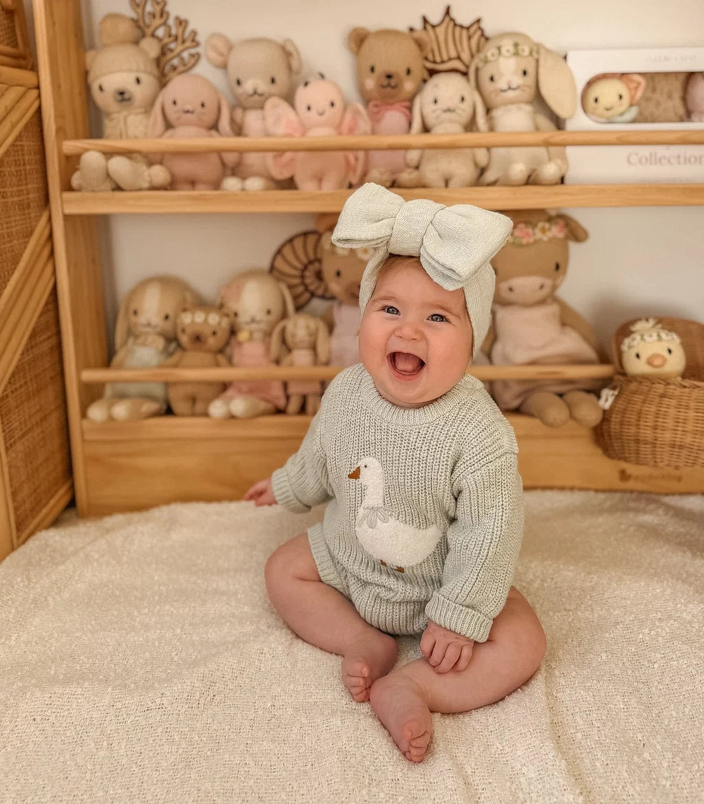 Blossom & Pear Knit Topknot Headband Periwinkle