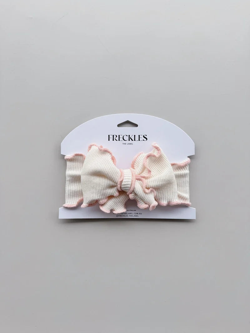Freckles The Label Knit Frill Baby Headband Snow/Sweetpea