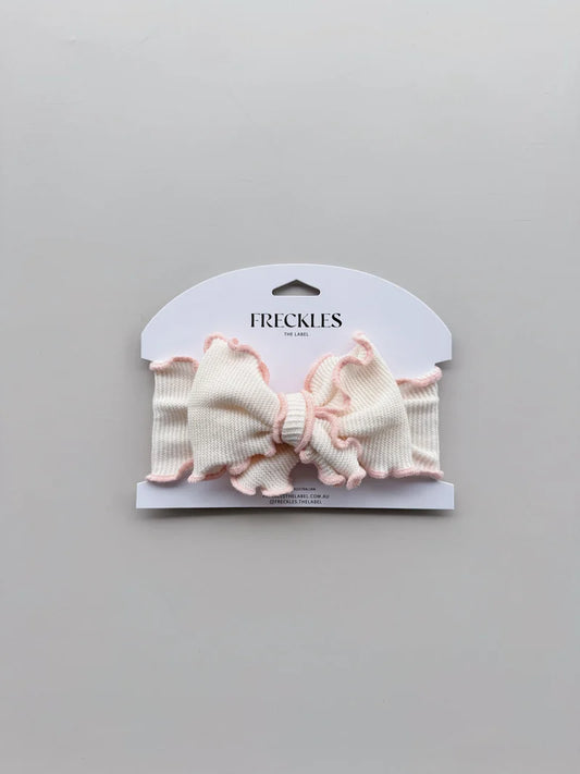 Freckles The Label Knit Frill Baby Headband Snow/Sweetpea