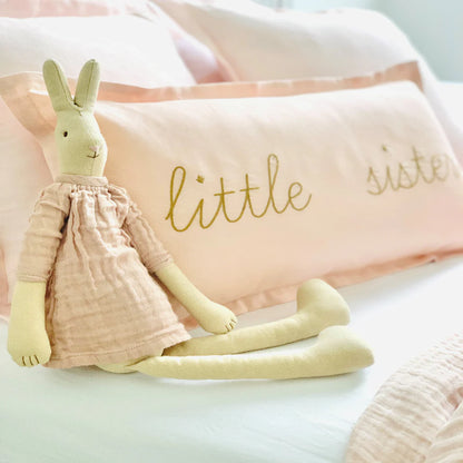 Little Nordic Sol Little Sister Linen Cushion Champagne Pink