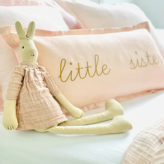 Little Nordic Sol Little Sister Linen Cushion Champagne Pink