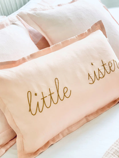 Little Nordic Sol Little Sister Linen Cushion Champagne Pink