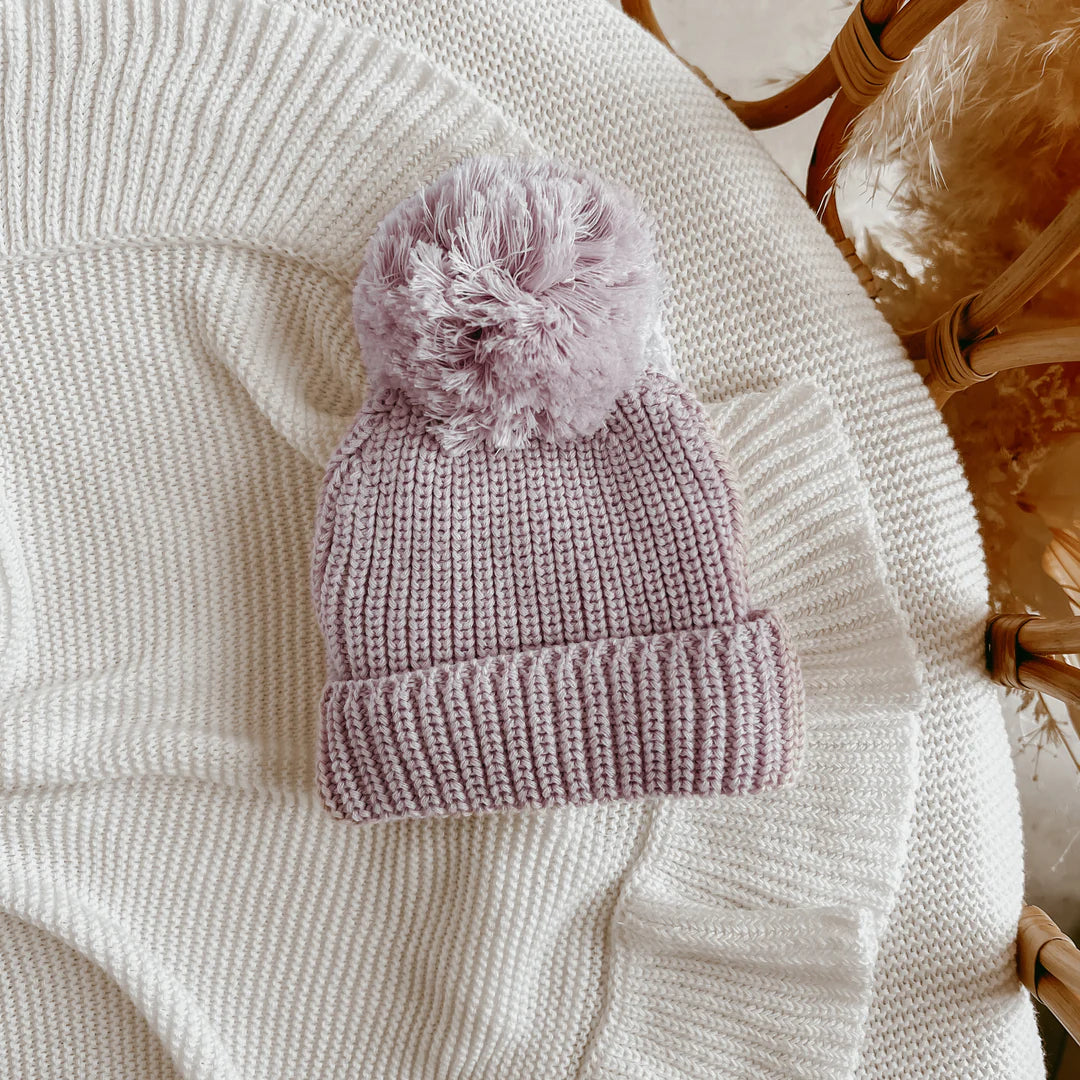 Blossom & Pear Mini Knit Beanie Lavender