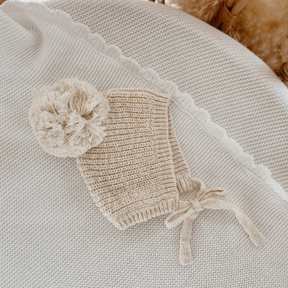 Blossom & Pear Chunky Knit Bonnet Honey