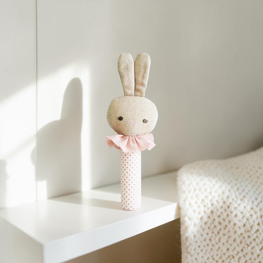 Alimrose Roberta Bunny Squeaker Spot Pink