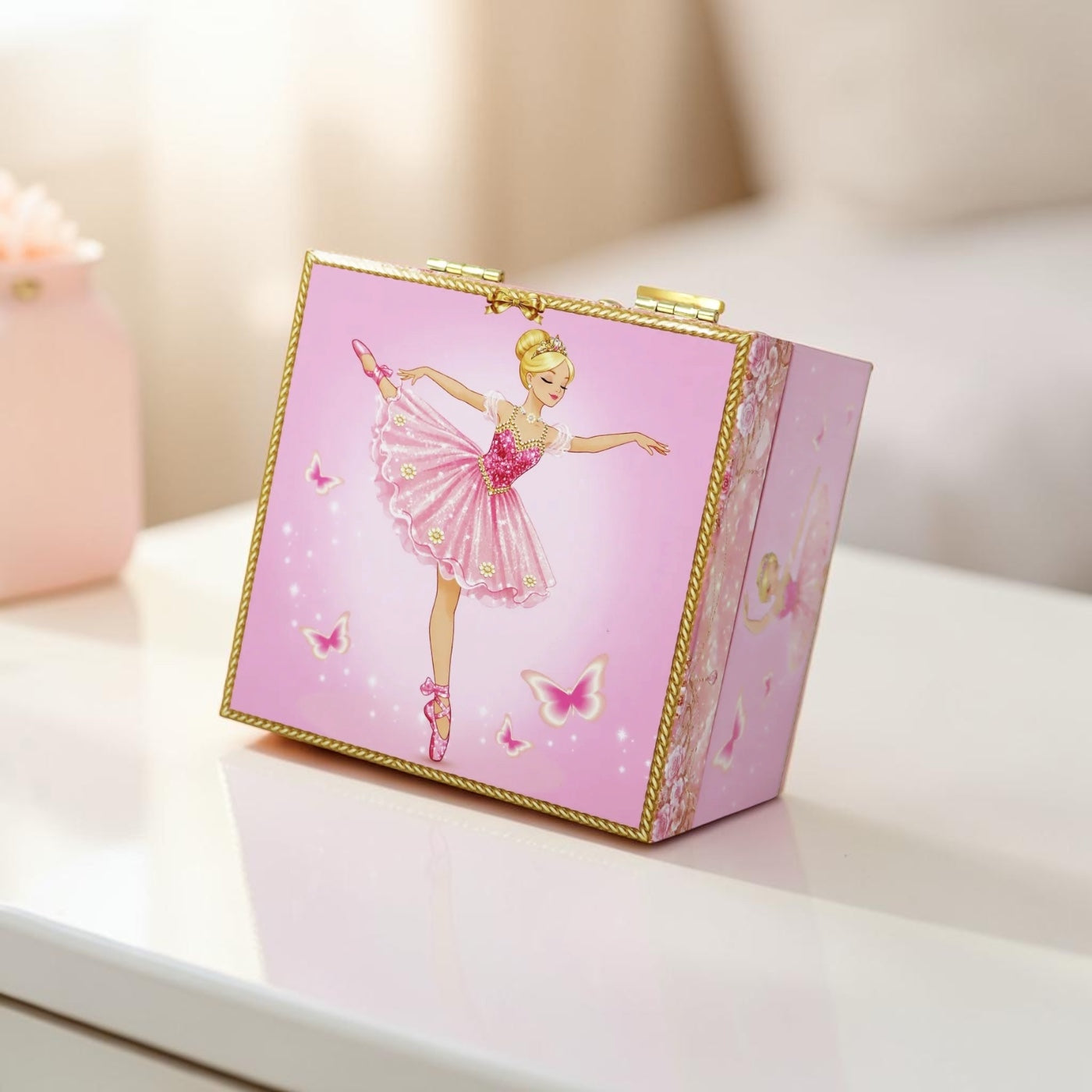 Pink Poppy Ballerina Musical Jewellery Box Small