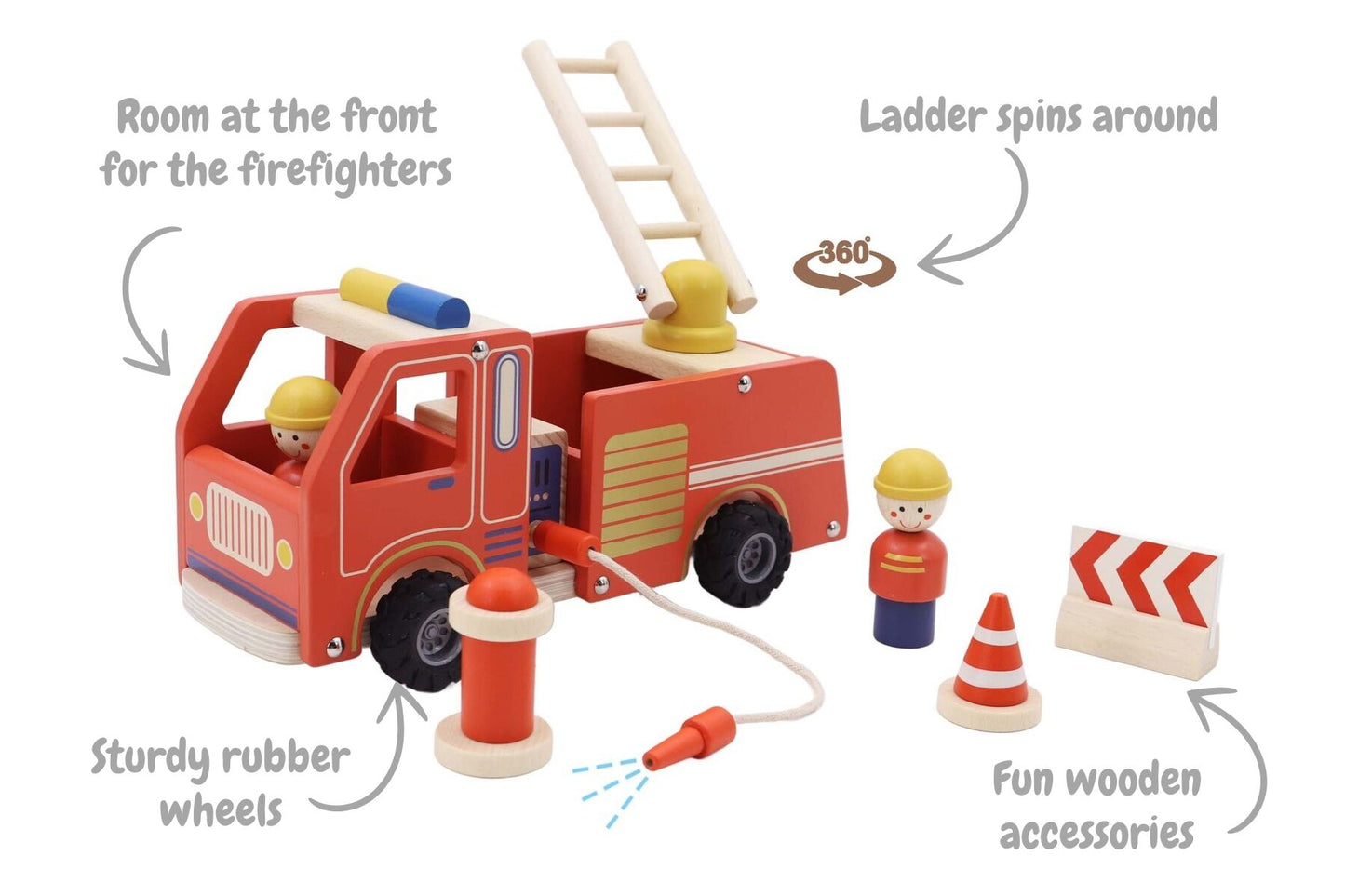 Kaper Kidz Wooden Fire Engine Playset