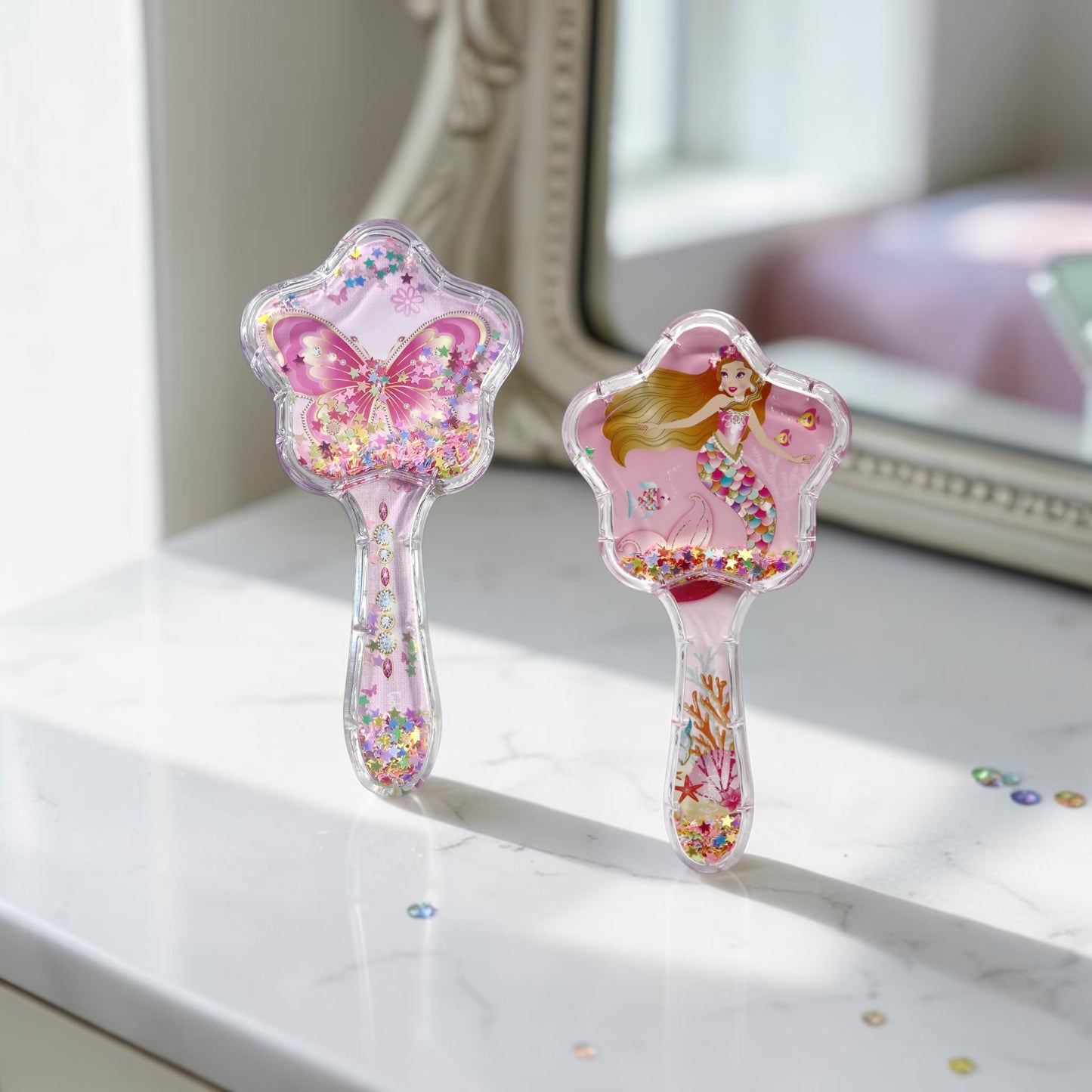 Pink Poppy Enchanted Mermaid  Hair Brush