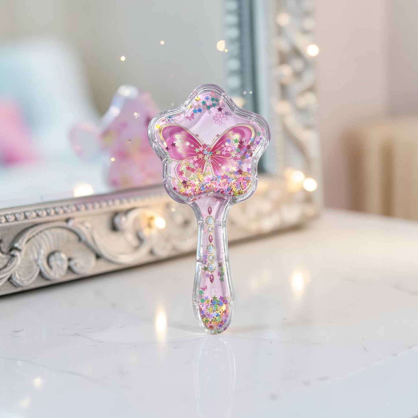 Pink Poppy Dazzling Butterfly Hair Brush