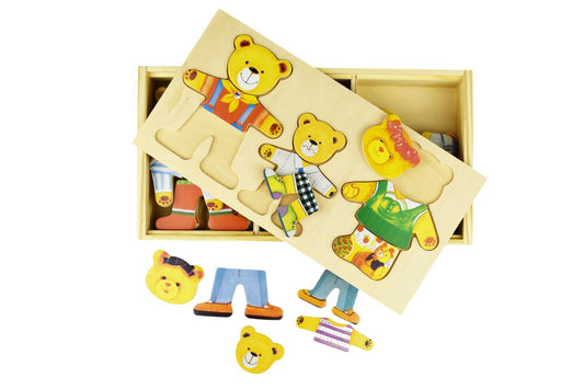 Kaper Kidz Mix n Match Dressing Wooden Bear Family