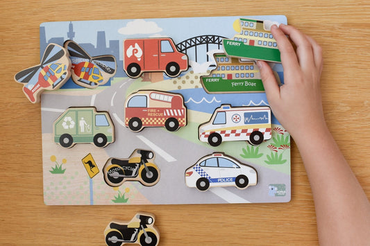 Koala Dream Wooden Chunky Aussie Transport Vehicle Puzzle