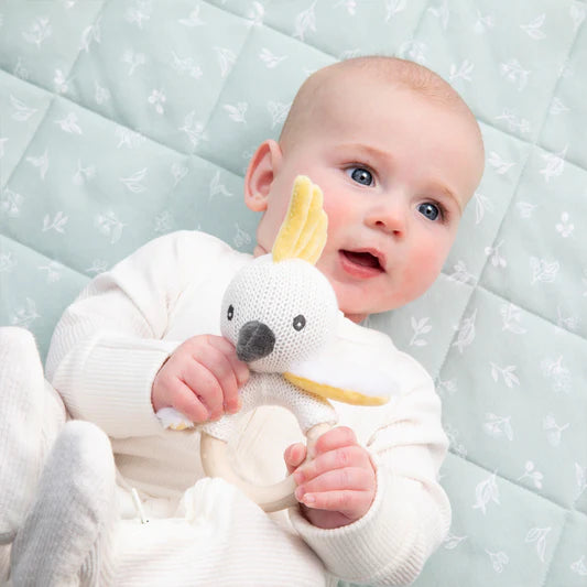 Living Textiles Australiana Ring Rattle Colin the Cockatoo