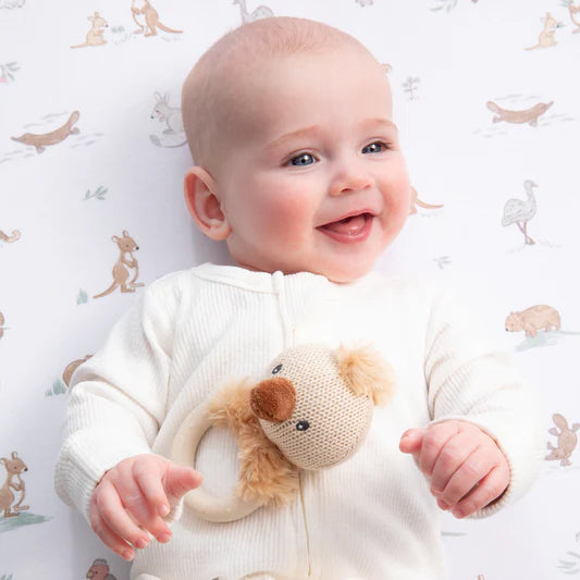 Living Textiles Australiana Ring Rattle Emily the Emu