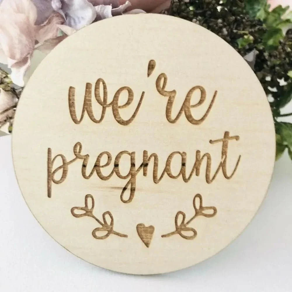 Timber Tinkers ‘We’re Pregnant’ Botanical Announcement Disc