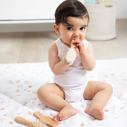 Living Textiles 3 Piece Baby Wooden Hairbrush & Comb Set