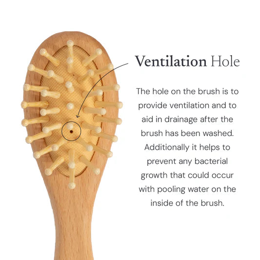 Living Textiles 3 Piece Baby Wooden Hairbrush & Comb Set