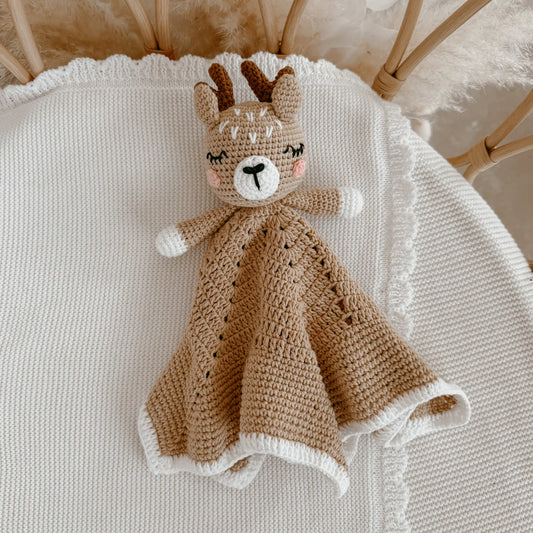 Blossom & Pear Frankie Fawn Heirloom Crochet Lovey Comforter