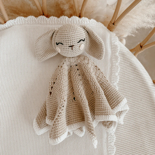 Blossom & Pear Honey Bunny Heirloom Crochet Lovey Comforter