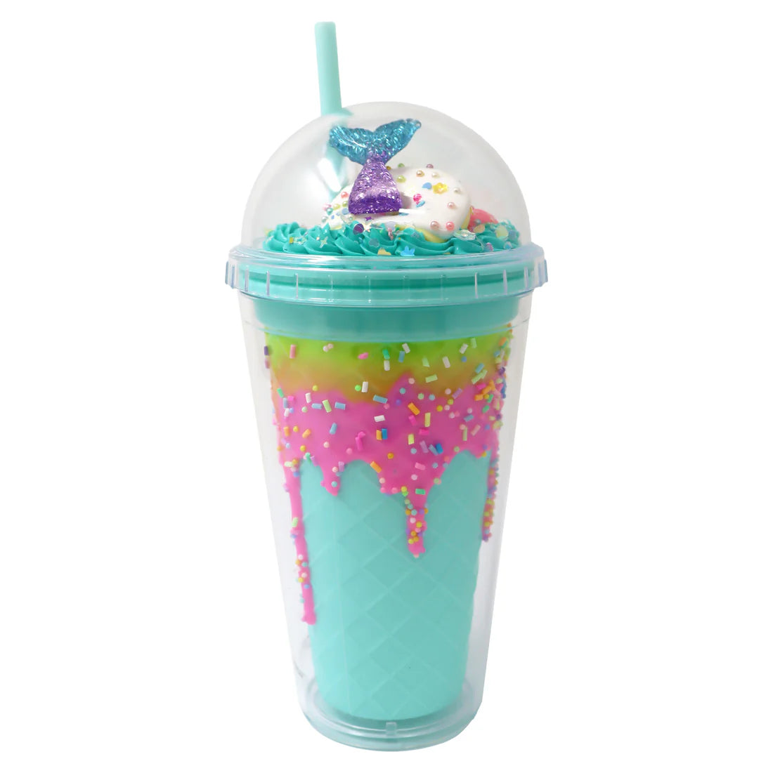 Pink Poppy Mermaid Drinking Cup Blue