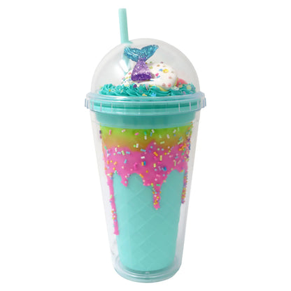 Pink Poppy Mermaid Drinking Cup Blue