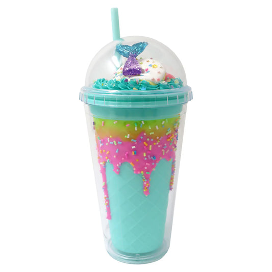Pink Poppy Mermaid Drinking Cup Blue