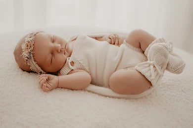 Petite + Co ‘He’s Here’ Classic  Singlet Romper Milk
