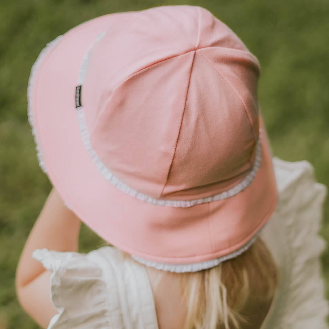 Bedhead Hats Toddler Bucket Hat Ruffle Trim Blush