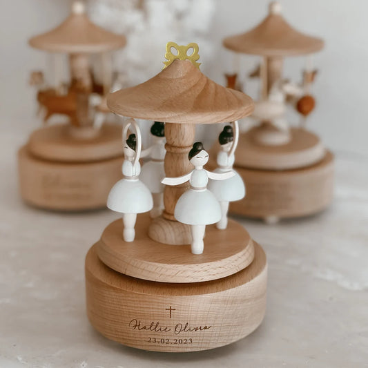 Blossom & Pear Heirloom Wooden Carousel Ballerina