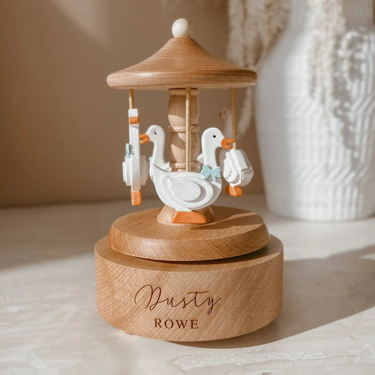 Blossom & Pear Heirloom Wooden Carousel Goose