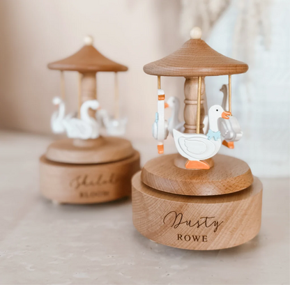 Blossom & Pear Heirloom Wooden Carousel Goose