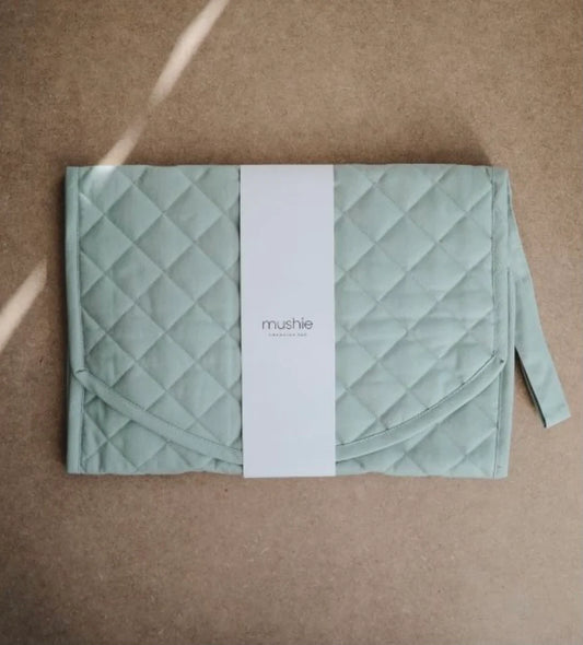 Mushie Portable Changing Pad Roman Green