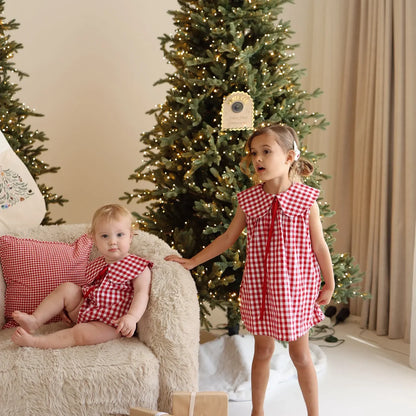 Blossom & Pear Red Gingham Collared Dress PRE-ORDER