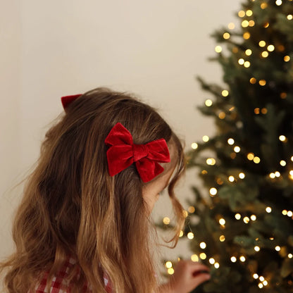 Blossom & Pear Red Velvet Bow Clips PRE-ORDER