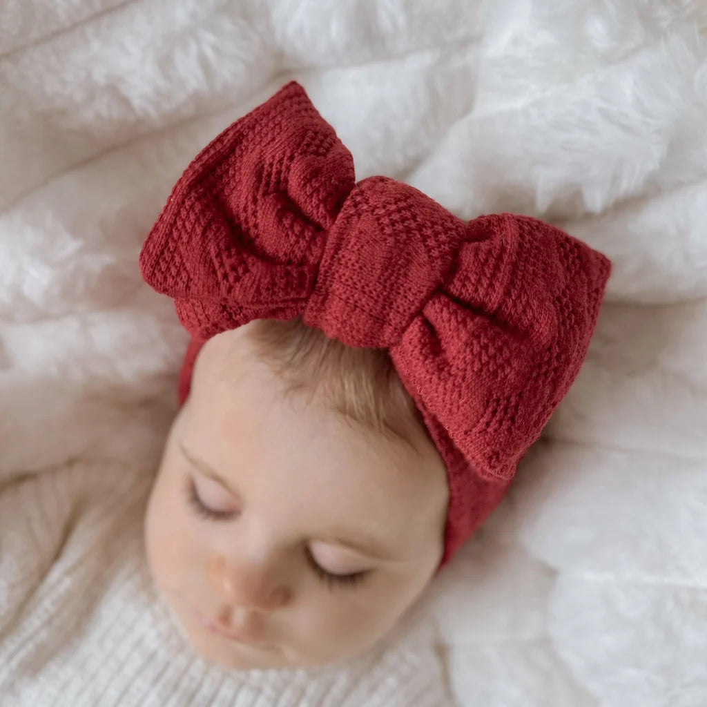 Blossom & Pear Red Ruby Crochet Topknot Headband PRE-ORDER