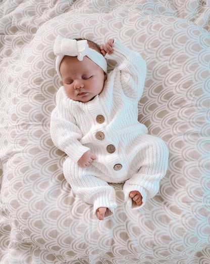 3 Little Crowns Knitted Romper Ivory