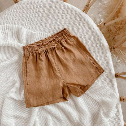 Blossom & Pear Bronze Linen Shorts