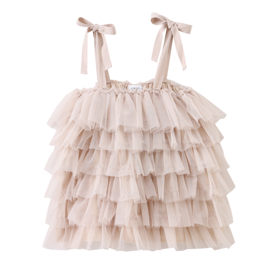Cracked Soda Talia Layered Tulle dress Pebble